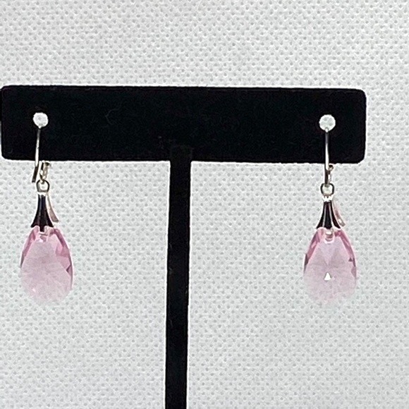 Earrings with Pink Crystals Fashion Jewelry - Picture 1 of 9